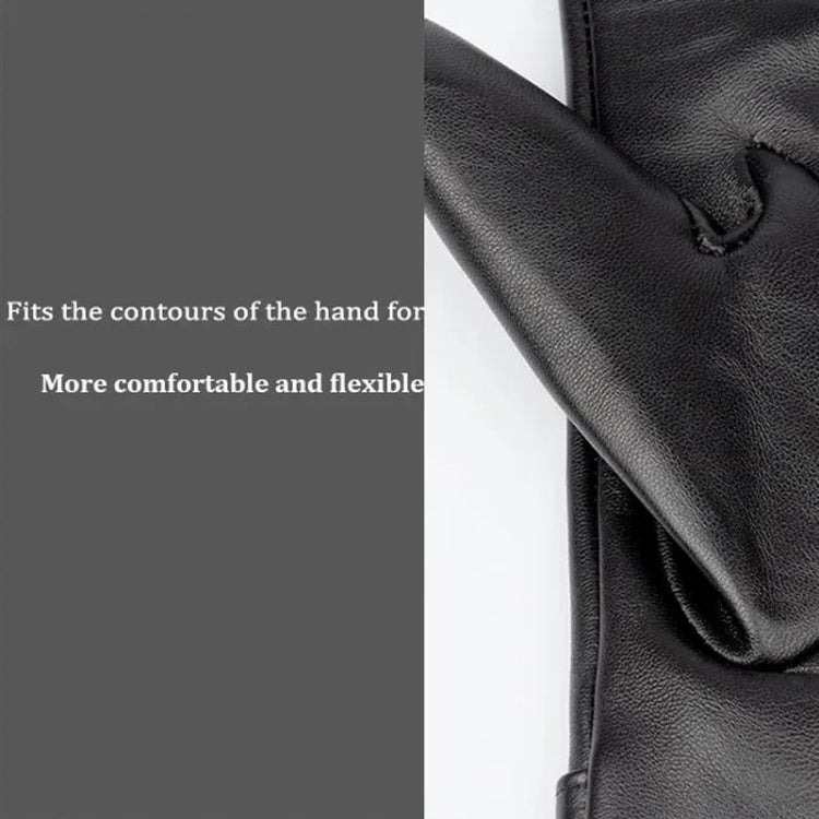 Women Sheepskin Wool Fleece Lined Windproof Warm Gloves Touchscreen Thick Snow Driving Gloves, Size: XL(Black) - Full Finger Gloves by PMC Jewellery | Online Shopping South Africa | PMC Jewellery | Buy Now Pay Later Mobicred
