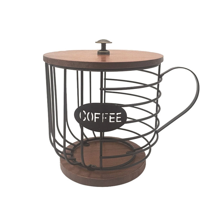Coffee Companion Storage Rack Cup-Shaped Kitchen Storage Basket, Color: Black with Words���Lid