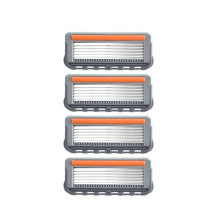 4pcs /Pack Six Blade OpenBack System Skin Razor Refills for Men