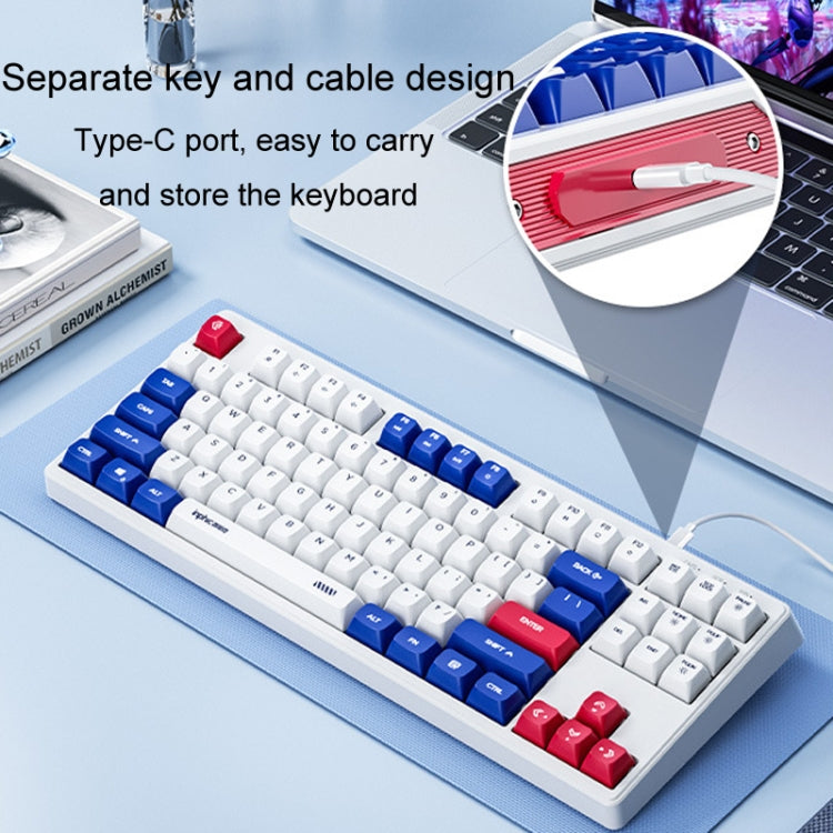 Inphic K902 Wired Keyboard 87 Keys Mute Light-up Mecha Office Home Gaming Computer Keyboard(White Blue) - free shipping - PMC Jewellery - Order now!