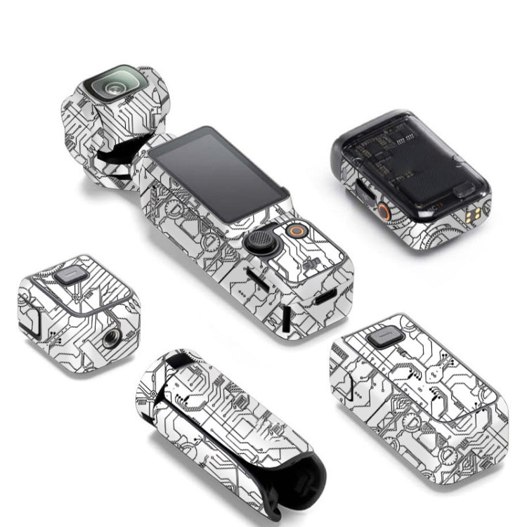 For DJI Pocket 3 Camera Stickers Anti-scratch Non-adhesive Protective Film(Circuit White)