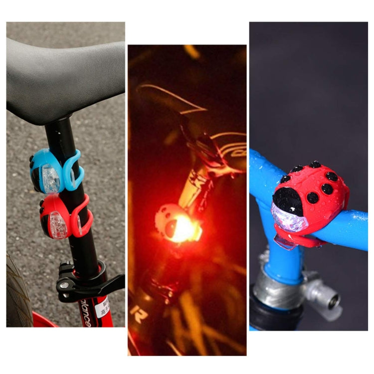 Bicycle Equipment Silicone Ladybug LED Headlight(Blue Shell+White Light) - Headlights by PMC TechLife | Online Shopping South Africa | PMC TechLife | Buy Now Pay Later Mobicred