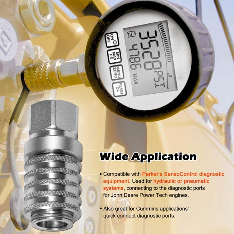 PD242 Series PD Steel Hydraulic Test Port And Diagnostic Equipment Quick Connect Coupler(Silver) - Cables & Connectors by PMC TechLife | Online Shopping South Africa | PMC TechLife | Buy Now Pay Later Mobicred