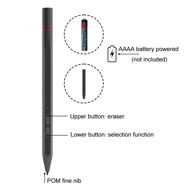 UX95 For Amazon Tablet/Chromebook Stylus 4096 Pressure Sensitive Stylus USI Protocol Pen(Black)