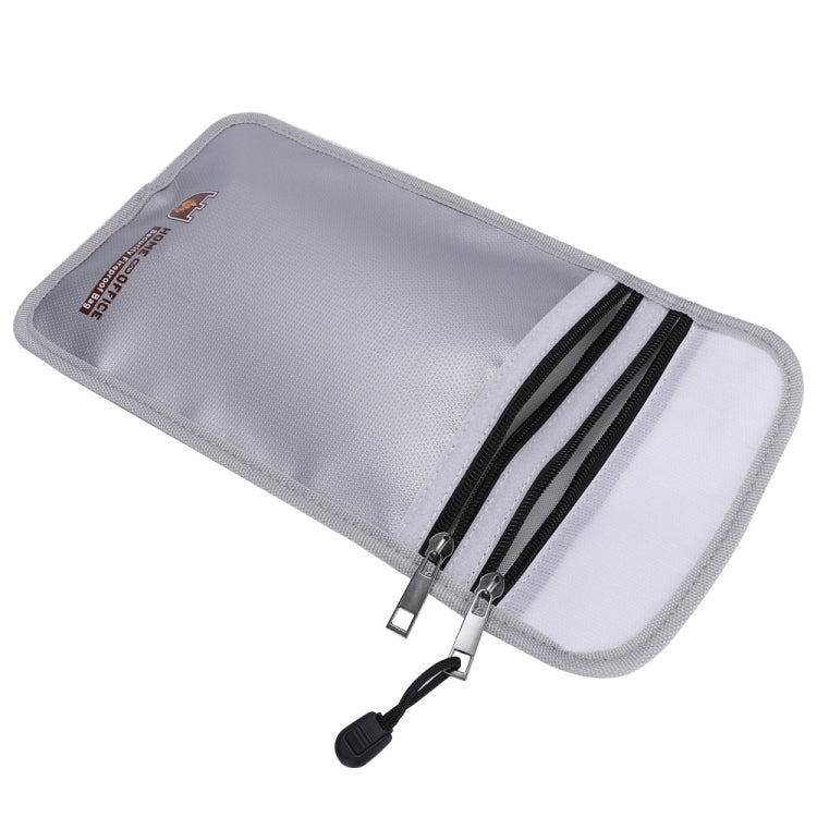 Double Zipper Pockets Fireproof Document Bag Valuables Storage Pouch 10.6x6.9 Inch - free shipping - PMC Jewellery - Order now!