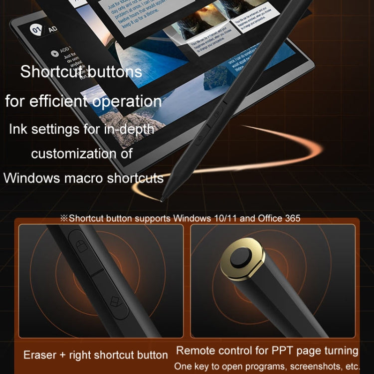 C582S For Microsoft Surface Stylus Pen Anti-Mistouch 4096 Pressure Sensitive Touch Pen Support lnk Bluetooth Function(Black)