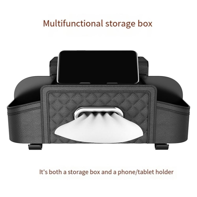Multifunctional Car Seat Back Tissue Storage Box Hanging Bag(Orange)
