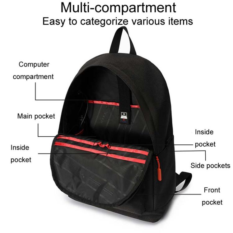 SKV B20537 Lightweight Traveling Double Shoulder Bag Large Capacity Laptop Backpack(Light Gray) - Backpack by SKV | Online Shopping South Africa | PMC Jewellery | Buy Now Pay Later Mobicred