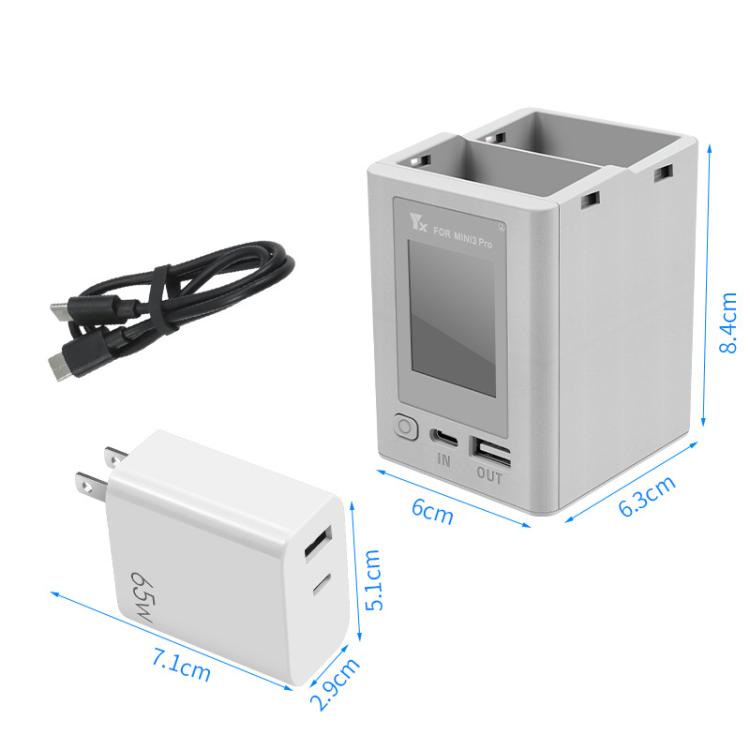 For DJI Mini 4 Pro / Mini 3 Pro / Mini 3 YX Color Screen Dual-way Charger Battery Manager Without Plug - free shipping - PMC Jewellery - Order now!
