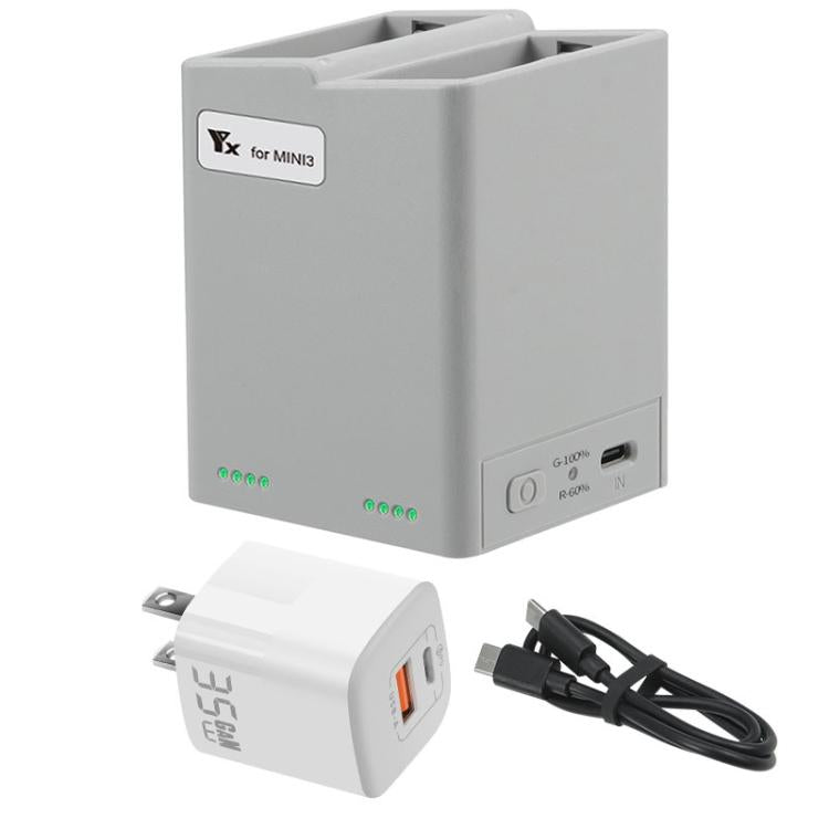 For DJI Mini 4 Pro / Mini 3 Pro / Mini 3 YX Dual-Way Charger Battery Manager With 35W US Plug