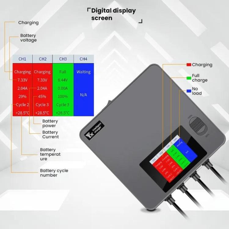 For DJI Mini 4 Pro / Mini 3 Pro / Mini 3 Color Screen Digital Display Four-Way Charger Battery Manager US Plug - free shipping - PMC Jewellery - Order now!