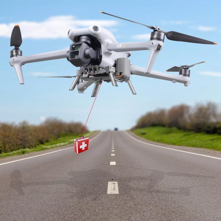For DJI Air 3S / Air 3 Drone YX Airdrop System Rechargeable Thrower Load 500g(Gray) - free shipping - PMC Jewellery - Order now!
