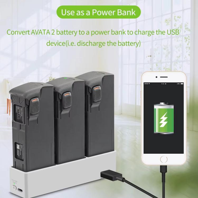 For DJI Avata 2 YX Charger 3-way Charging Butler Supports PD 65W(Silver Gray) - free shipping - PMC Jewellery - Order now!