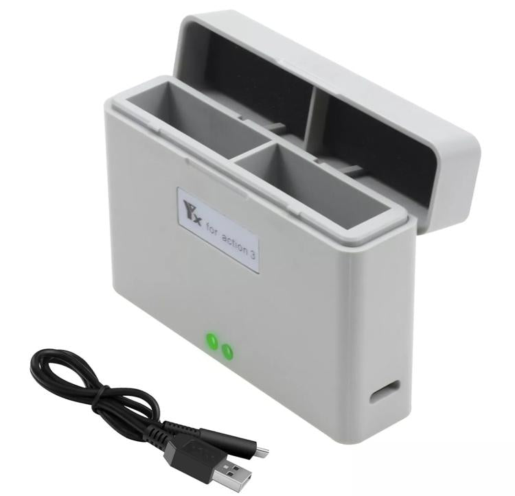 For DJI Action 3 / Action 4 Camera YX 2-Way Charger Battery Manager(Gray) - free shipping - PMC Jewellery - Order now!