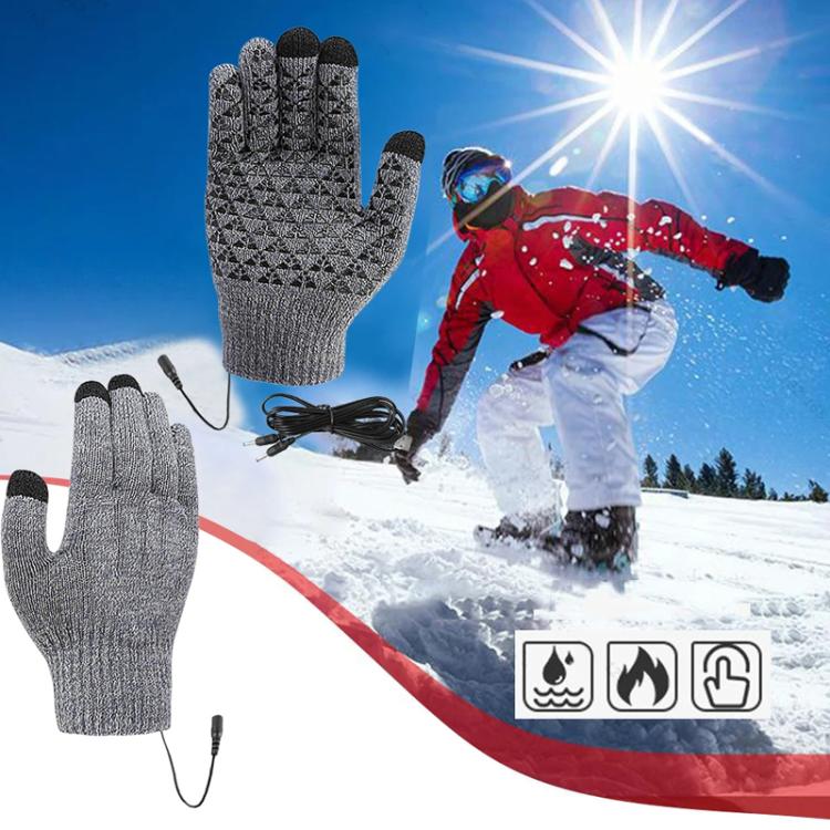 USB Heating Electric Warm Gloves Students Internet Writing Game Thickened Full Finger Knitted Heated Gloves, Size: Uniform(Black) - Safety Gloves by PMC TechLife | Online Shopping South Africa | PMC TechLife | Buy Now Pay Later Mobicred
