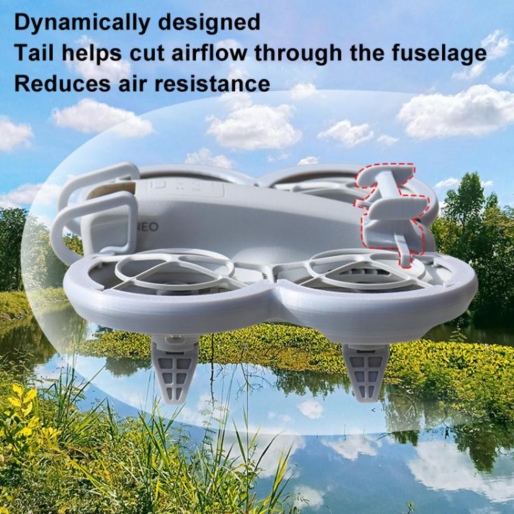 For DJI Neo CQT Impact Protection Cover + Bumper + Folding Stand + Tail Wing 4 In 1 Set(Black)
