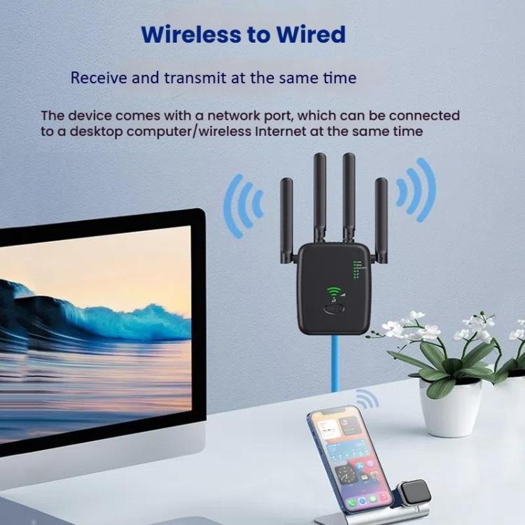 Urant U11 300Mbps 2.4G Wireless Repeater WiFi Signal Amplifier Support WPS Quick Setting EU Plug White