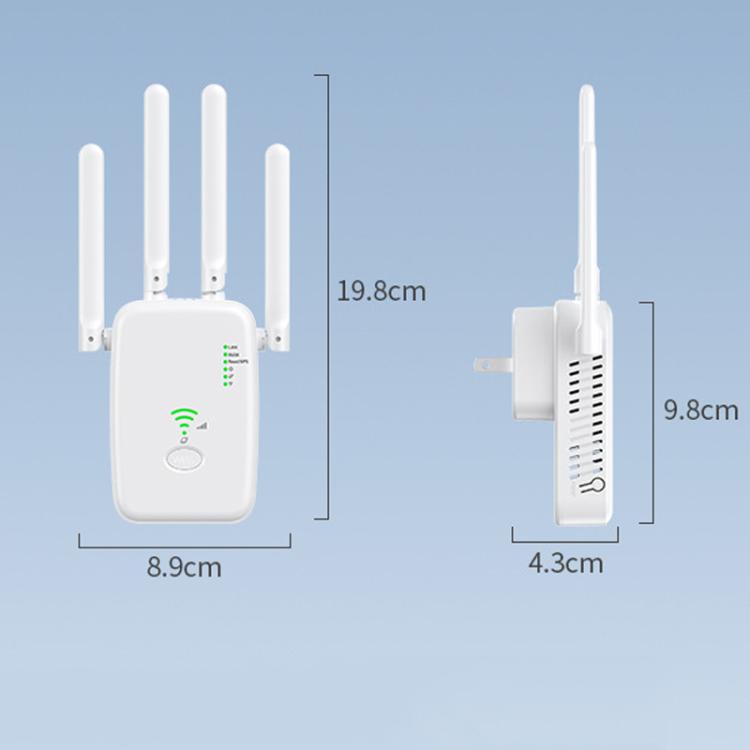 Urant U11 1200Mbps 2.4G&5.8G Wireless Repeater WiFi Signal Amplifier Support WPS Quick Setting US Plug White - free shipping - PMC TechLife - Order now!