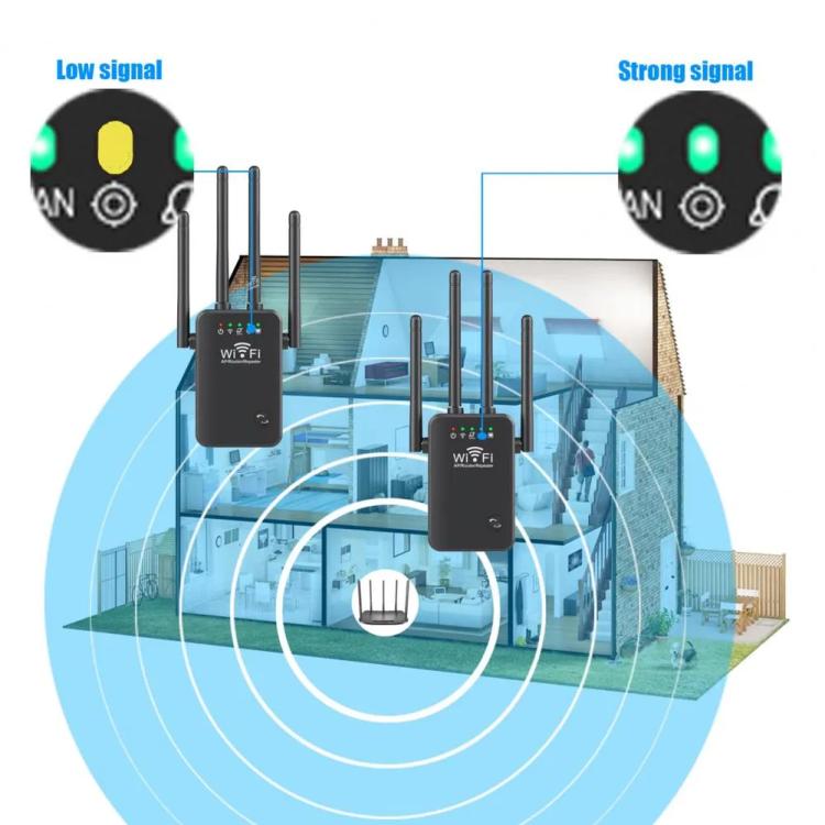 Urant U9 300Mbps 2.4G Wireless Repeater WiFi Signal Amplifier Support WPS Quick Setting UK Plug Black - Broadband Amplifiers by Urant | Online Shopping South Africa | PMC Jewellery | Buy Now Pay Later Mobicred