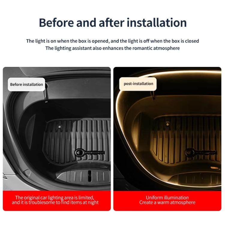 For Tesla Model 3 / Y Front Trunk Atmosphere Decorative Lights Welcome Light Bar(Warm Light) - Atmosphere lights by PMC Jewellery | Online Shopping South Africa | PMC Jewellery | Buy Now Pay Later Mobicred