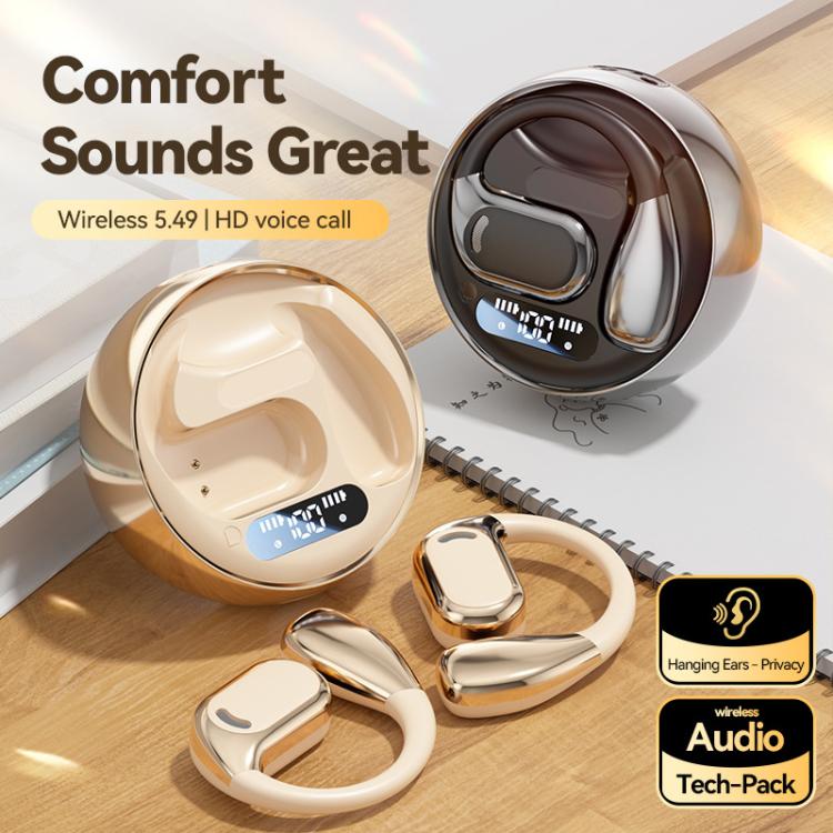 M76 Intelligent AI Translation On-Ear Digital Display Bluetooth Earphone(Skin Color) - by PMC Jewellery | Online Shopping South Africa | PMC Jewellery | Buy Now Pay Later Mobicred