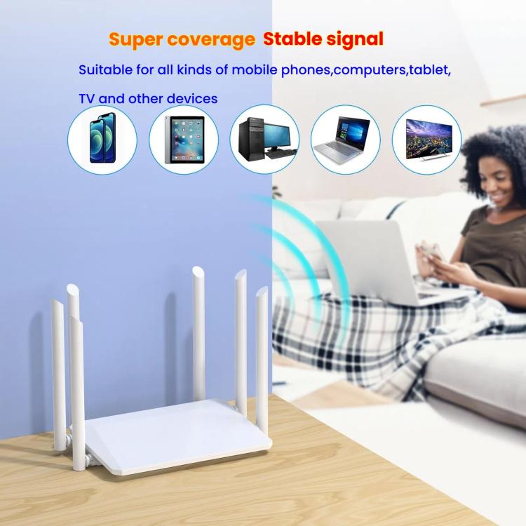 Urant 300Mbps Wireless Router Supports AP Broadband Dial-up With 6x5dB Antenna EU Plug - Wireless Routers by Urant | Online Shopping South Africa | PMC Jewellery | Buy Now Pay Later Mobicred