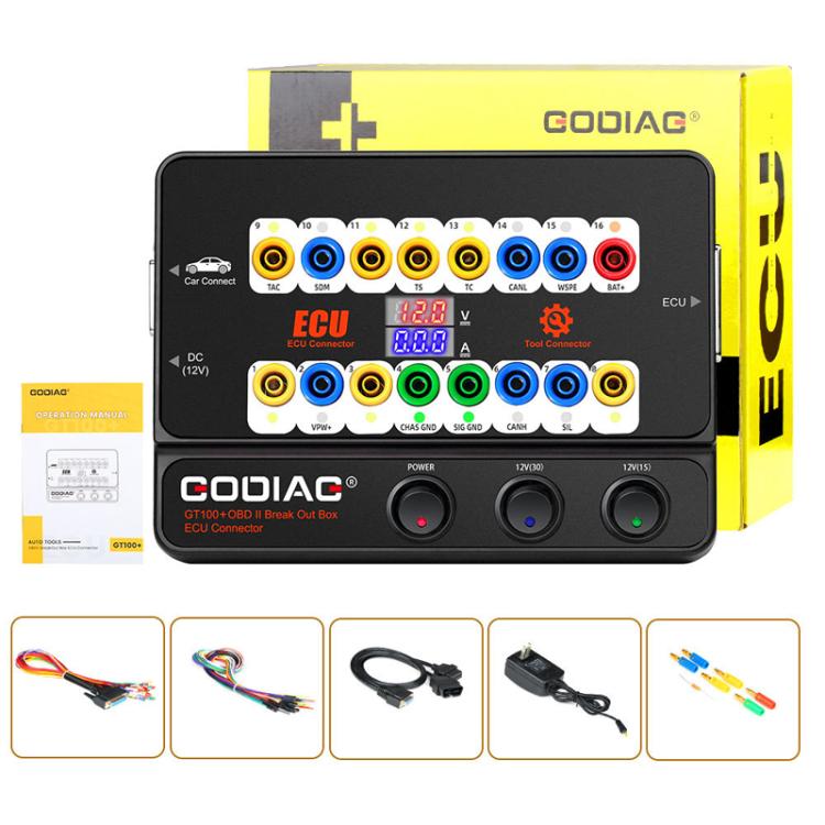 GODIAG GT100+ OBDII Breakout Box Diagnostic Port Tester ECU Bench Connector, UK Plug - free shipping - PMc TechLife - Order now!