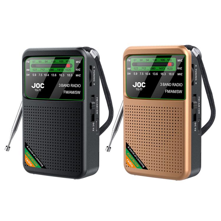 JOC TG-77 Mini FM / AM / SW Portable Full-Band Full-Channel Radio(Gold) - Radio Player by JOC | Online Shopping South Africa | PMC Jewellery | Buy Now Pay Later Mobicred