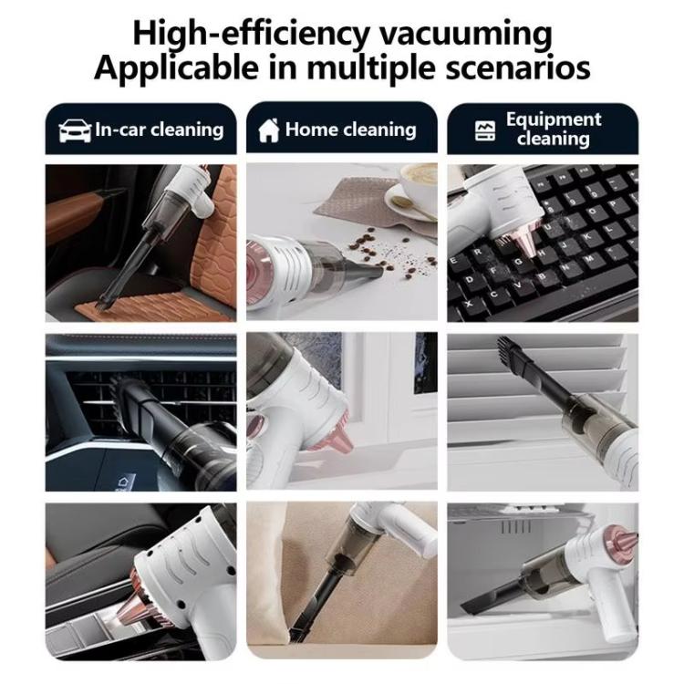 Mini Powerful Car Wireless Vacuum Cleaner Household Handheld Desktop Cleaner(White)