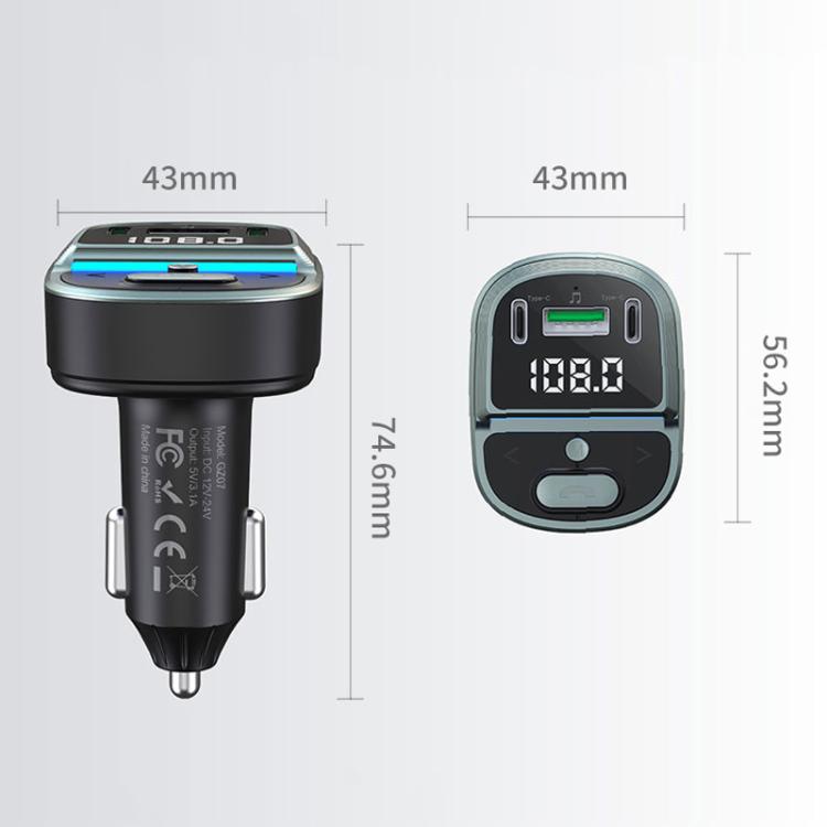 GZ07 Car Voltage Digital Display Fast Charger Vehicle MP3 Bluetooth Player