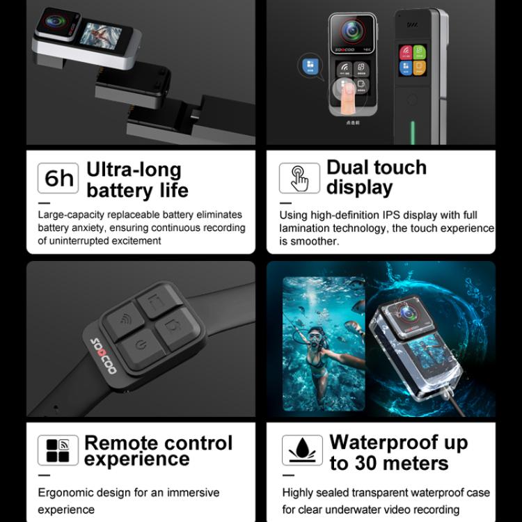 SOOCOO SAW1 With 32G Memory Card 4K HD Anti-Shake Waterproof Motorcycle Riding Recorder Chest Head Mounted Diving Thumb Camera - free shipping - PMC Jewellery - Order now!