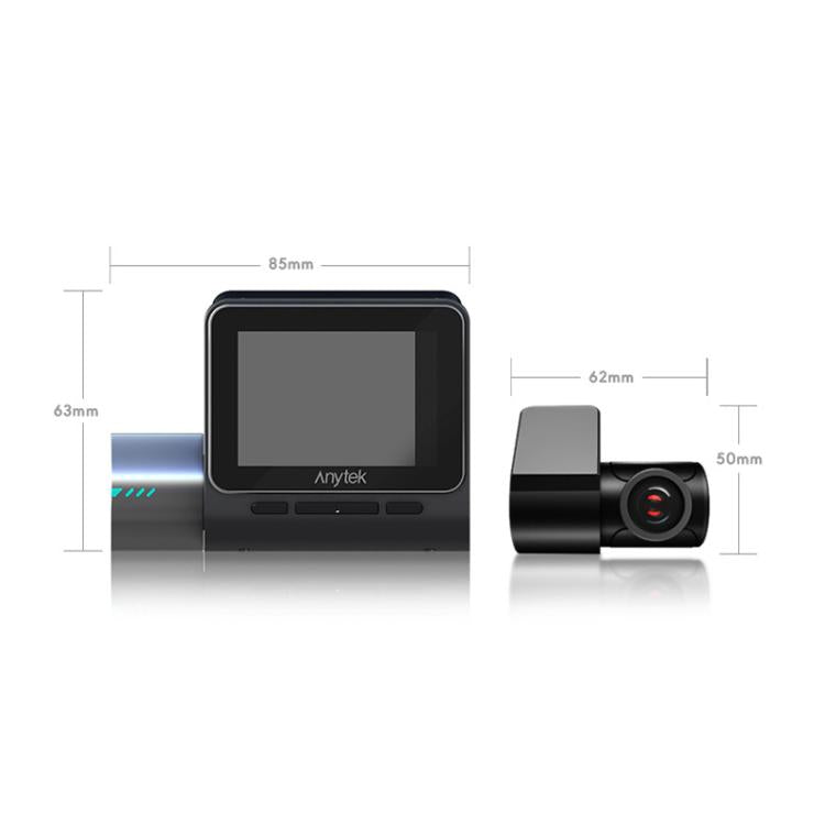 Anytek T3 PRO 2 inch 2K HD Night Vision Car Recorder Hidden Car Camera Front & Rear Dual Recording(Black) - free shipping - PMC Jewellery - Order now!