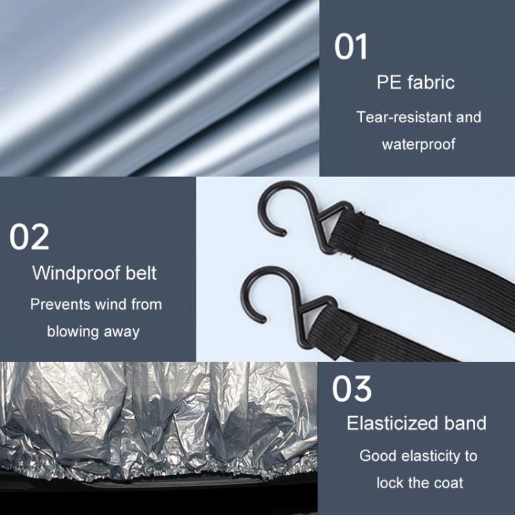 Car PE Film Waterproof And Dustproof Four Seasons Universal Coat Cover, Size: XXL(Silver Gray) - PE Material by PMc TechLife | Online Shopping South Africa | PMc TechLife | Buy Now Pay Later Mobicred