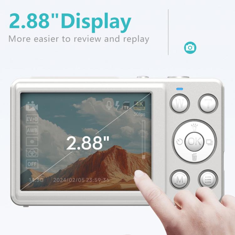 Anytek S7 4K HD Digital Camera Self-Timer Travel Camera Student Kids Card Camera(White) - free shipping - PMC Jewellery - Order now!