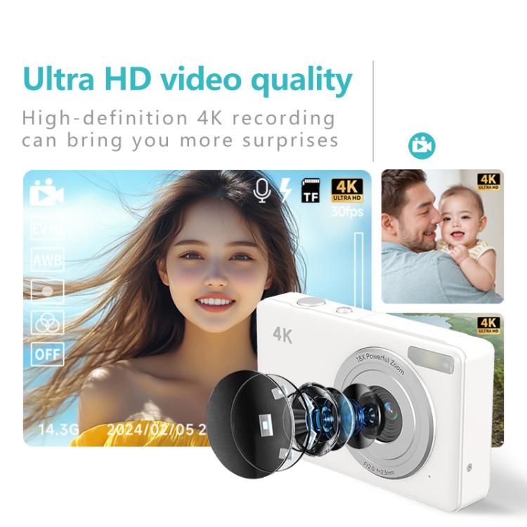 Anytek S7 4K HD Digital Camera Self-Timer Travel Camera Student Kids Card Camera(Pink) - free shipping - PMC Jewellery - Order now!