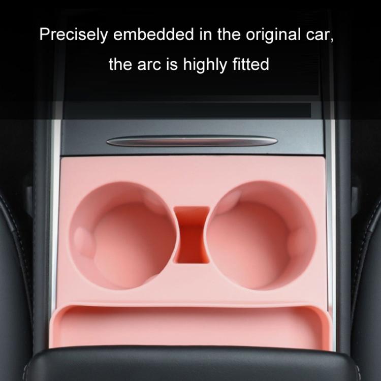 For Tesla 21-23 Model 3/Y Central Control Integrated Silicone Storage Cup Holder(Black)