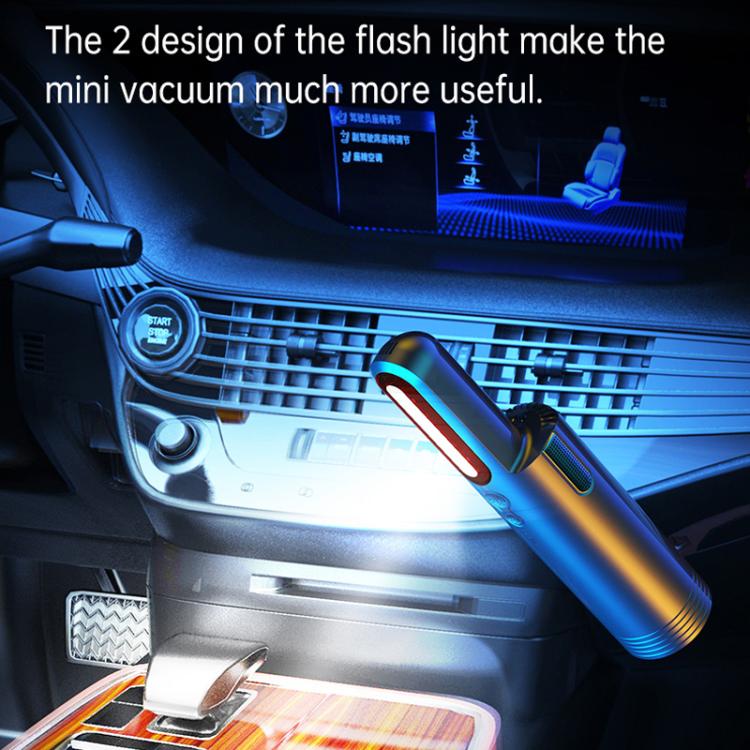 V8 Car Mini Portable Powerful Suction LED Flashing Warning Light Outdoor Lighting Vacuum Cleaner - Vacuum Cleaner by PMC Jewellery | Online Shopping South Africa | PMC Jewellery | Buy Now Pay Later Mobicred