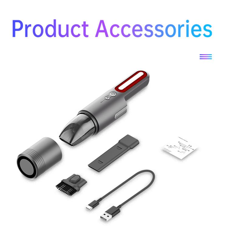 V8 Car Mini Portable Powerful Suction LED Flashing Warning Light Outdoor Lighting Vacuum Cleaner - Vacuum Cleaner by PMC Jewellery | Online Shopping South Africa | PMC Jewellery | Buy Now Pay Later Mobicred