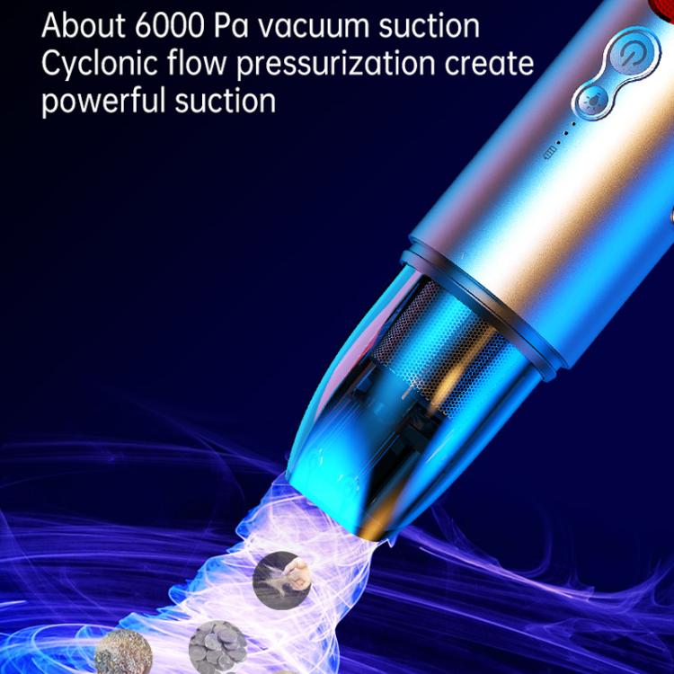 V8 Car Mini Portable Powerful Suction LED Flashing Warning Light Outdoor Lighting Vacuum Cleaner - Vacuum Cleaner by PMC Jewellery | Online Shopping South Africa | PMC Jewellery | Buy Now Pay Later Mobicred
