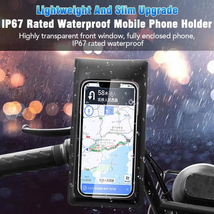 Bicycle Waterproof Phone Bag Mount Stand 360 Degree Rotation Motorcycle Bike Cellphone Holder, Spec: Handlebar Model - Holders by PMC Jewellery | Online Shopping South Africa | PMC Jewellery | Buy Now Pay Later Mobicred