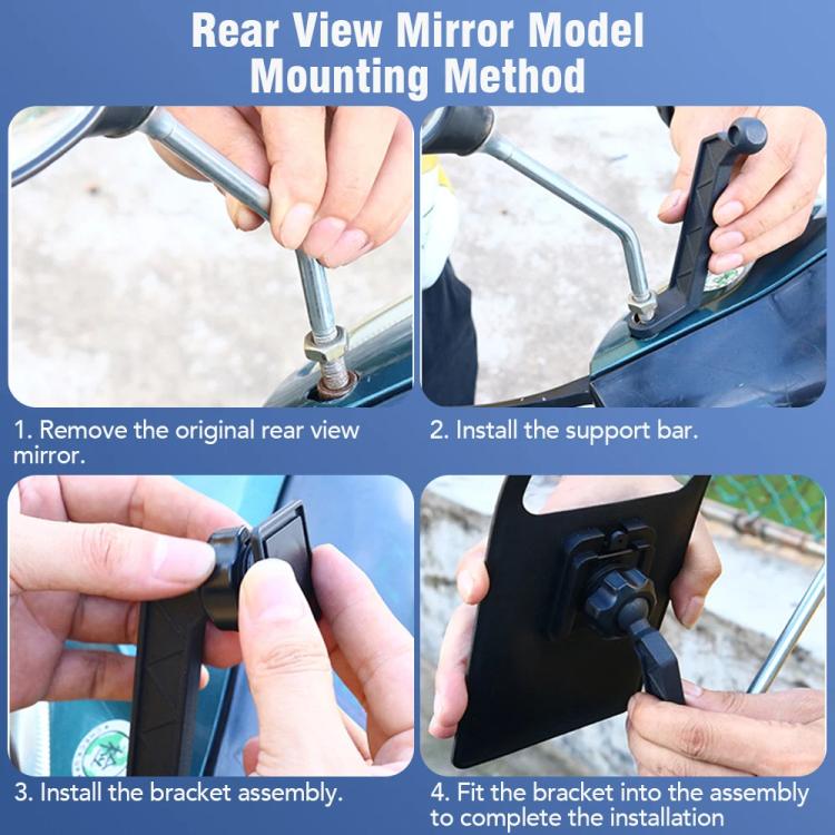 Bicycle Water-resistant Phone Bag Mount Stand 360 Degree Rotation Motorcycle Bike Cellphone Holder, Spec: Rearview Mirror Model
