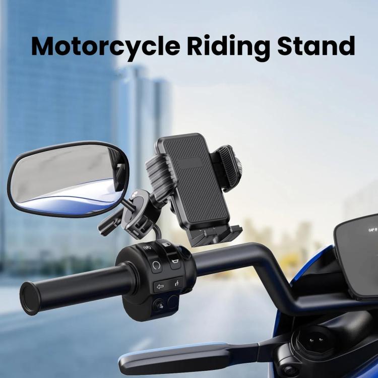 Bicycle Motorcycle Shock Absorption Mobile Phone Holder Gravity Navigation Mount(Red)