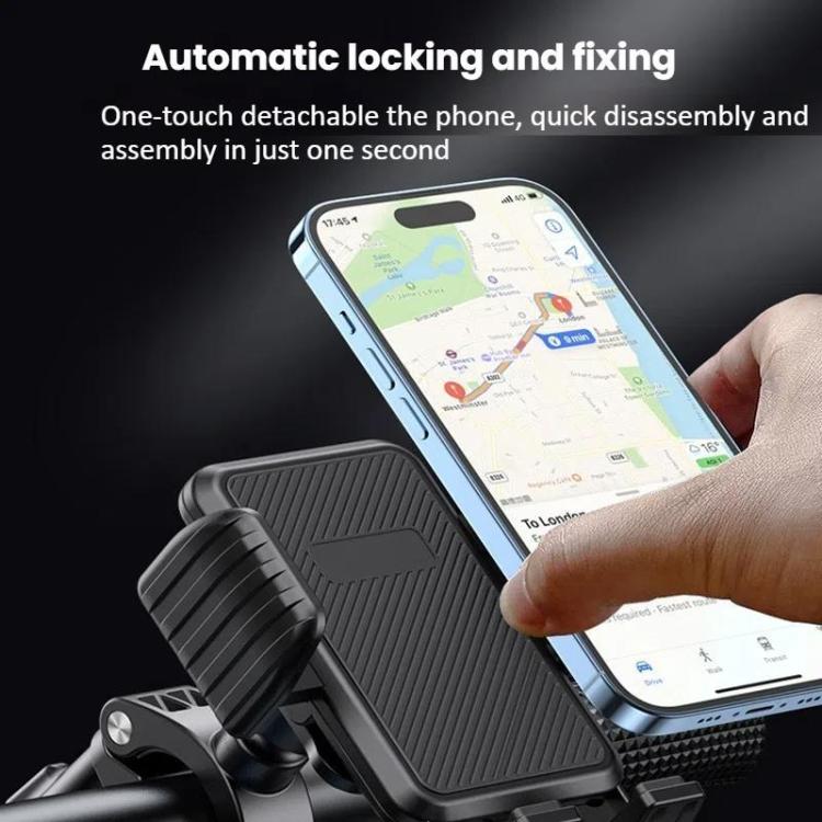 Bicycle Motorcycle Shock Absorption Mobile Phone Holder Gravity Navigation Mount(Black) - Holders by PMC Jewellery | Online Shopping South Africa | PMC Jewellery | Buy Now Pay Later Mobicred