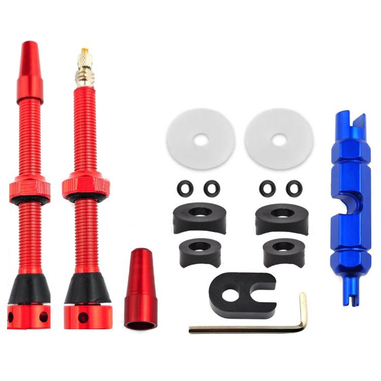 Mountain Road Bike Tubeless French Vacuum Valve, Color: 60mm Red B