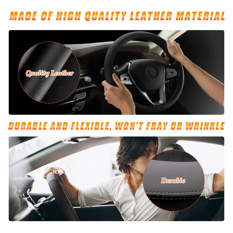 38cm Cars Universal Microfiber Steering Wheel Cover(Wine Red)