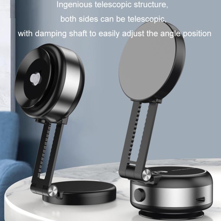 Car Navigation Eectric Vacuum Magnetic Suction Cup Multifunctional Bracket(Black)