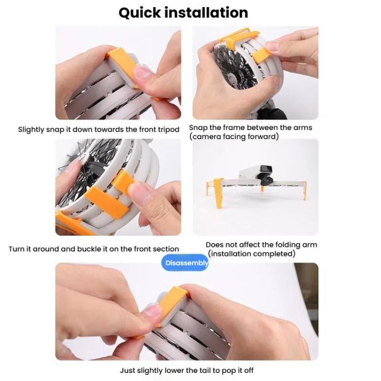For DJI Flip CQT 4 In 1 Drone Folding Booster Stand Scratch and Wear Resistant Landing Protective Bracket(Black)