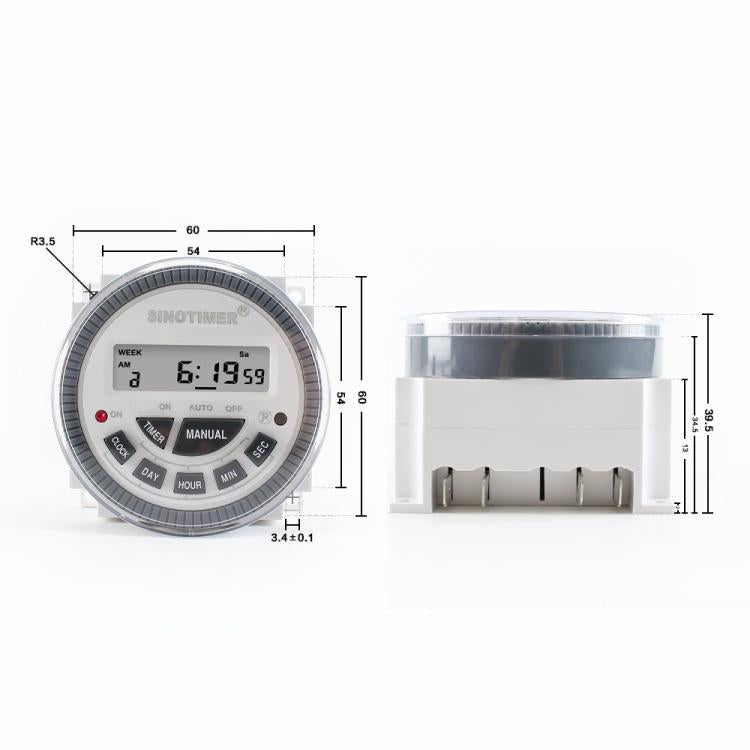 SINOTIMER TM-619sH-4 12VDC 10A Digital 7-Day Timer Switch Second Control Timer