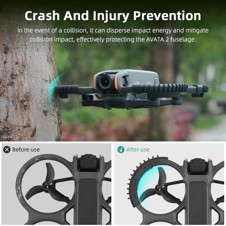 For DJI Avata 2 BRDRC 4pcs Paddle Protection Bumper Rings(Orange)