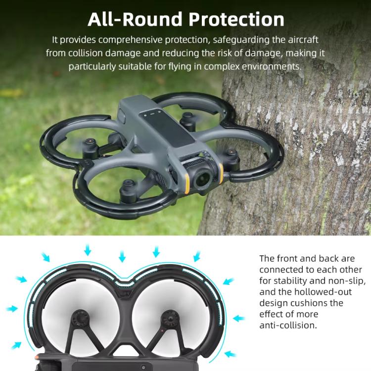 For DJI Avata 2 BRDRC Integrated Paddle Protector One-piece Bumper Ring(Black)